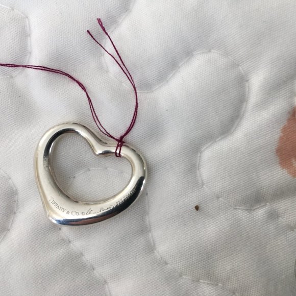 Tiffany and Co. Open Floating Heart and Elsa Peretti Sterling Pendant Necklace